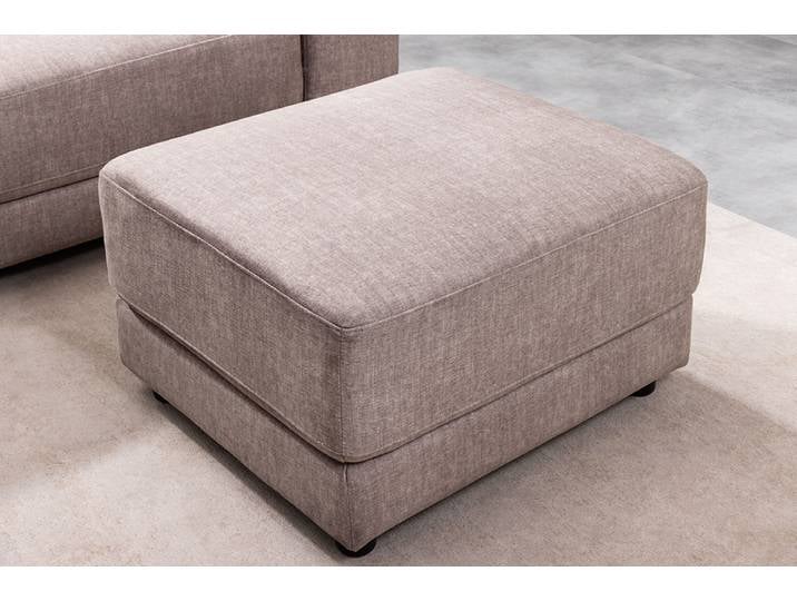 Moderner Hocker LOFT 75cm taupe Vogue Velours Samt Nosagfederung Taschenfederkern