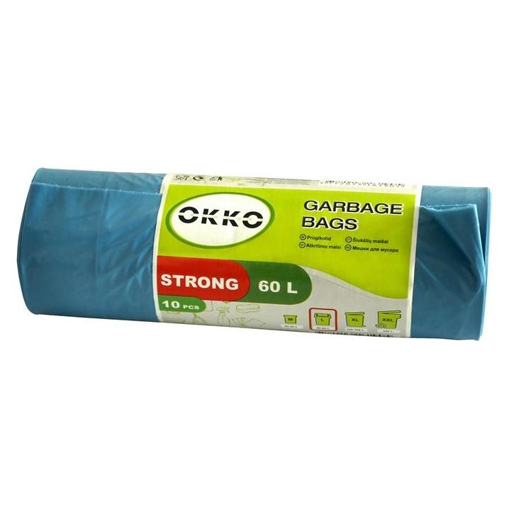 Okko Trash Bag Strong Blue 60l 10pcs (10x, 60 l) (33046960)