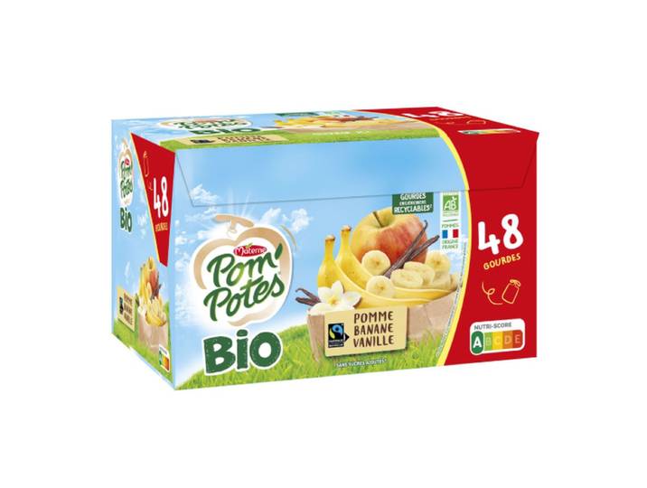 POMPOTES Bio Pomme Banane Vanille 48x90g