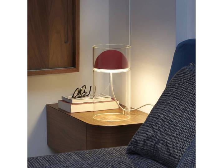 Oluce Designer Tischlampe Medusa, rot, für Wohn- / Esszimmer, Glas, Design, Tischlampe