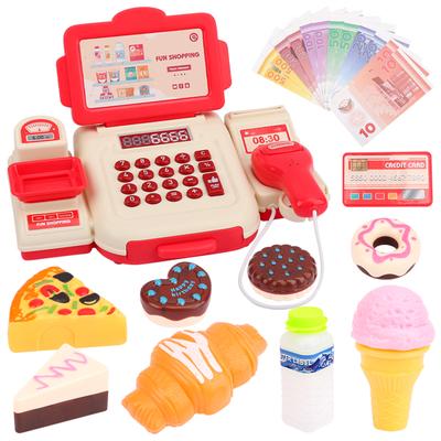 Tiny Tots Teens Trends Simulation Shopping Cash House Toys, Supermarket Cashier Toys With Electronic Game, Lighting And Sound Effects red