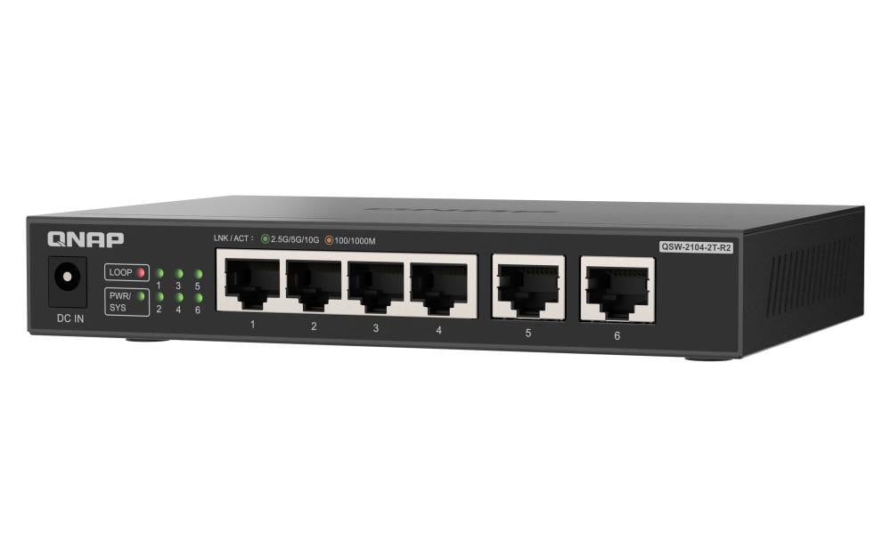 QNAP QSW-2104-2T-R2 10/2,5 GbE Switch Unmanaged 6-Port