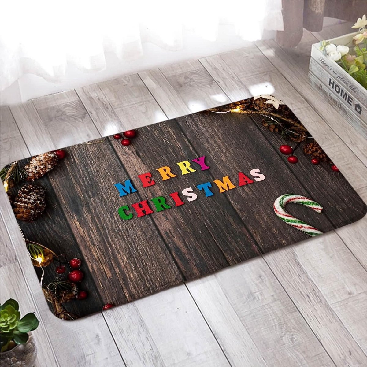 Handgemaakte vintage deurmat Entree Sieren in rood groen blauw - B: 60 cm, L: 180 cm