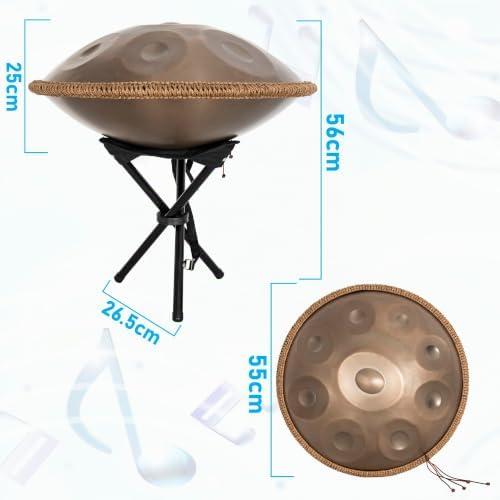 Handpan-Drum-Instrument in hoher Qualität, 22-Zoll, mit Handpan-Tasche in Gold und Aufbewahrungstasche im Lieferumfang
