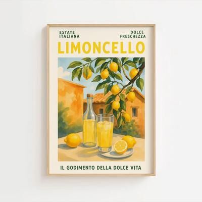 Inspired Living Italian Lemon Grove Canvas Art Cottagecore Lemon Wall Art & Italian Landscape Print Set 50x70cm Unframed 1