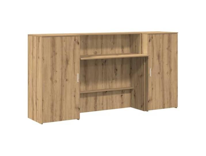 GKHPYURE Reception Theke Eiche Handwerk 200 x 50 x 103,5 cm Spanplatte Integrierte Theke, stabile Spanplatte, glatte Oberfläche, Stauraum, Montage erforderlich, Wandbefestigung
