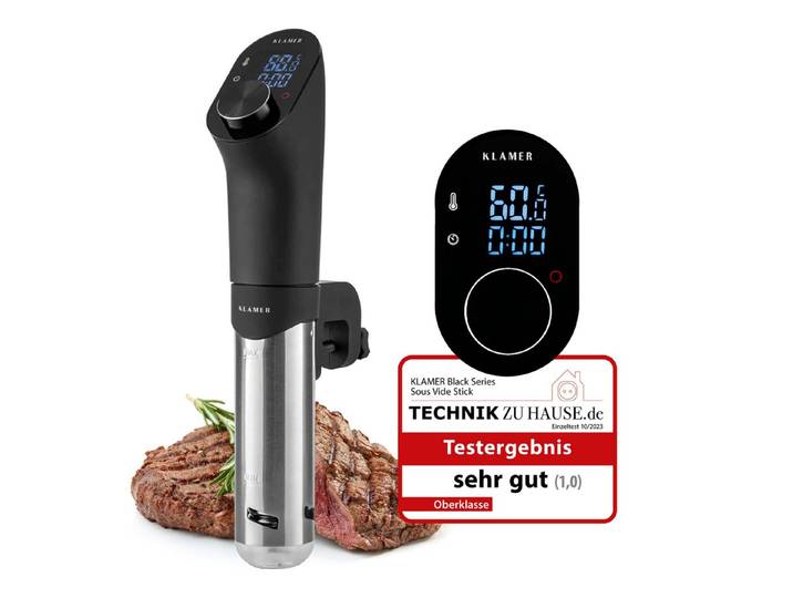 KLAMER Sous-Vide Stick 1200 Watt IPX7 wasserdichter Sous Vide Garer mit 3D Zirkulation und 2…, Perfektes Garen, 20-95°C, gleichmäßiges Erhitzen, max. 1% Abweichung