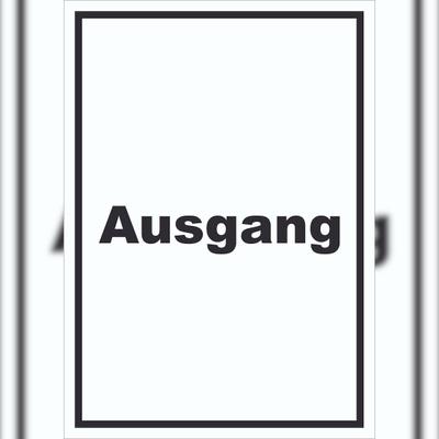 HB-Druck Ausgang Schild mit Text Exit Schluss hochkant A3 Rückseite selbstklebend