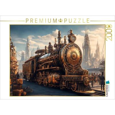 CALVENDO Puzzle Dampflock im Bahnhof | 2000 Teile Lege-Größe 90x67cm Foto-Puzzle für glückliche Stunden