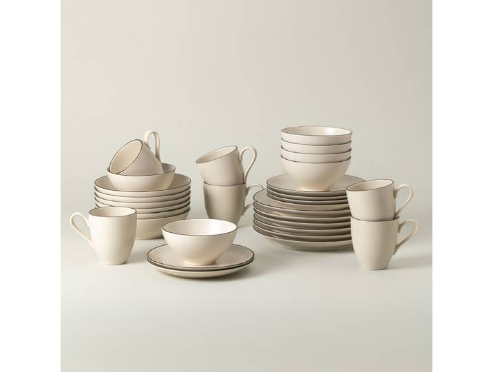 Kombiservice Augusta 30-teilig Beige/Beige/Schwarz