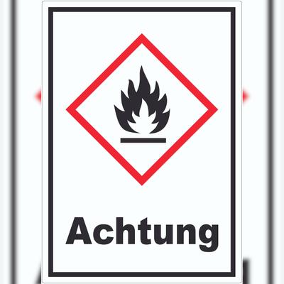 HB-Druck Aufkleber Entzündbare Stoffe Achtung Flamme A3 (297x420mm)