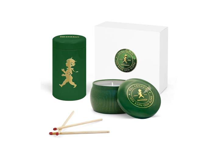 Solstickan Design Coffret cadeau Solstickan bougie parfumée + tube d allumettes Vert-Forêt conifère'