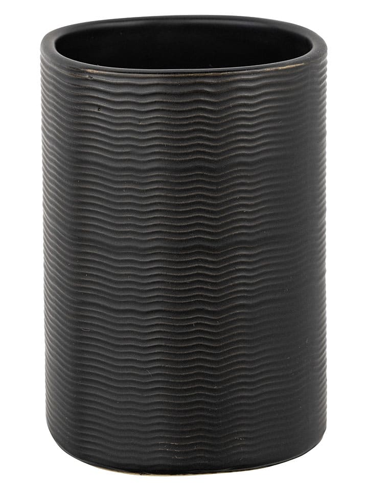 Schöner Wohnen Kollektion Zahnputzbecher ''Zena'' in Schwarz - (H)11 x Ø 7,5 cm - onesize