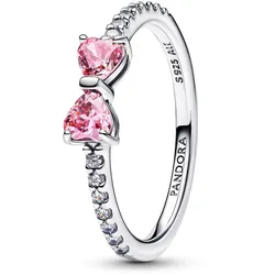 Pandora 193510C01 Damen-Silberring Funkelnde Pinkfarbene Schleife, 58/18,5