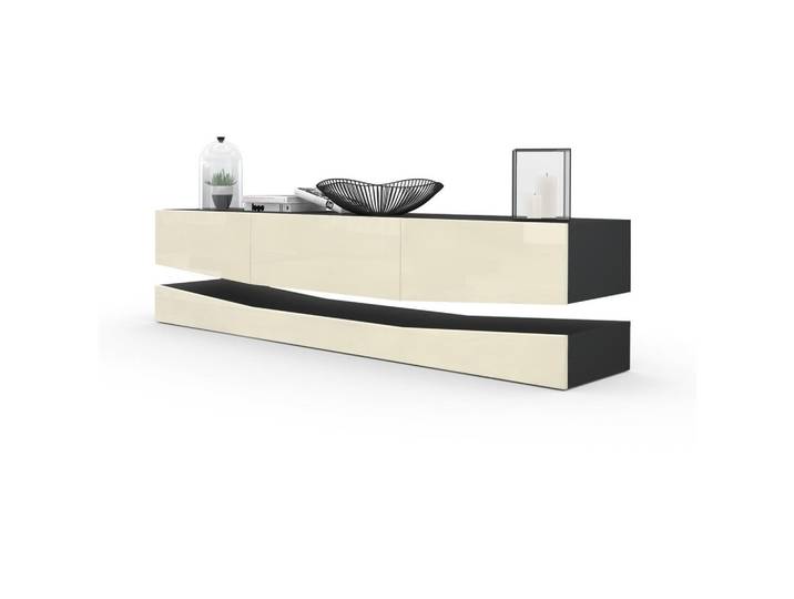 LOWBOARD City Fronten in Creme Hochglanz
