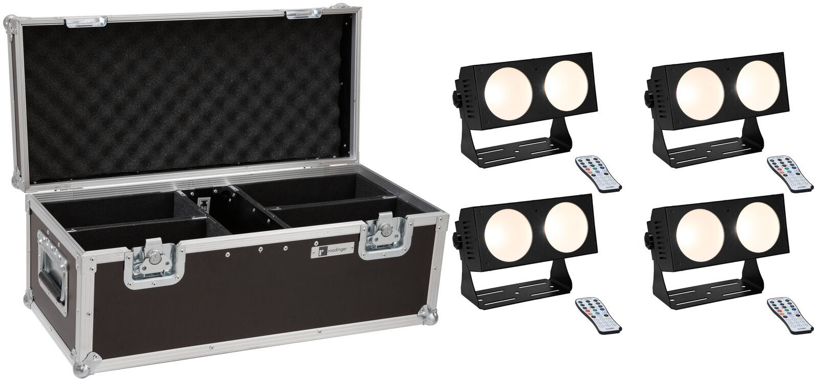 EuroLite Set 4x Led Cbb-2 Cob Ww Leiste + Case