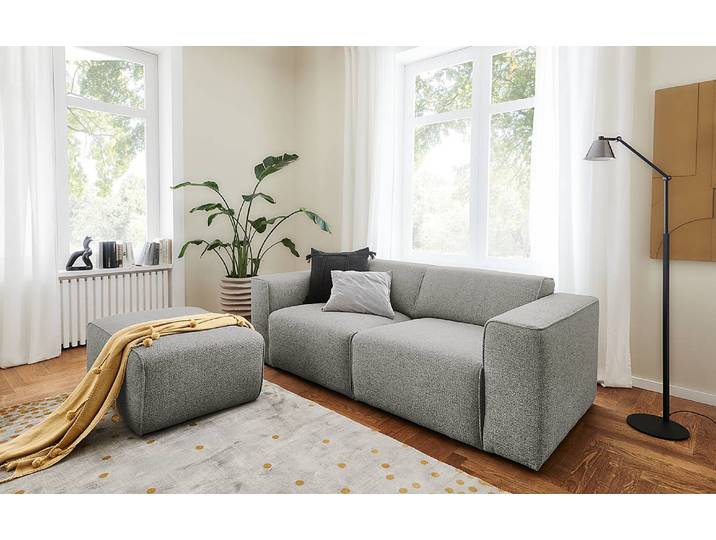 Tabouret rembourré Mandrio 92 x 44 x 66cm Gris Tissu Hevi: Gris