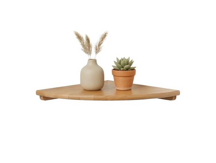Relaxdays Étagère d'angle 3 x 18 x 18 cm\, Noyer\, Salon\, déco\, Charge 5 kg\, étagère Suspendue\, Naturel