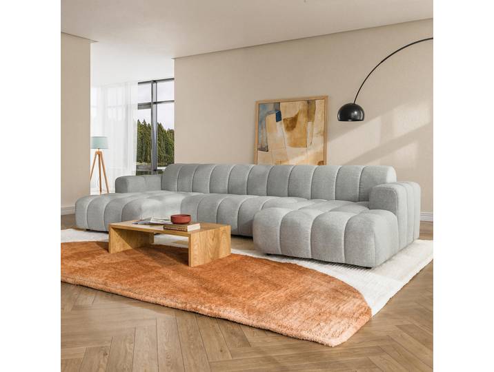 Masseno Ecksofa AENIS Moderne Sofa für Wohnzimmer - Hellgrau, ARAGON 83