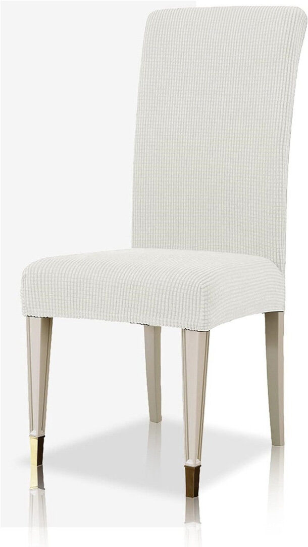 Ebern Designs Box Cushion and T-Cushion Dining Chair Slipcover White 61cm H X 48cm W