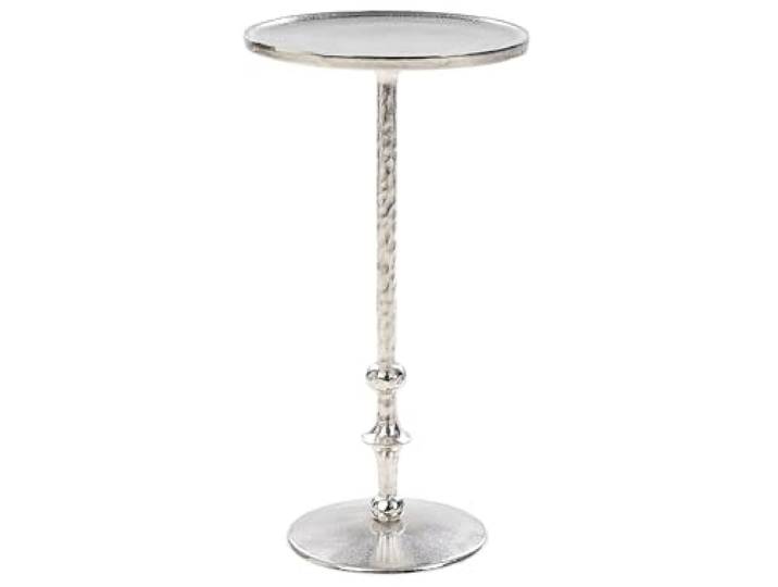 Beliani Beistelltisch Silber Aluminium Rund mit Säulenfuß Einbeinig Modern Metall, E-Coating, Belastbarkeit 12 kg, 32 x 32 x 61 cm