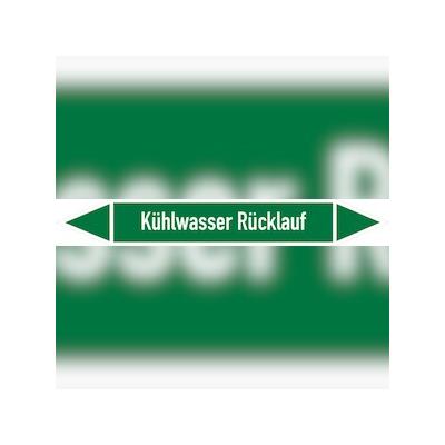 Rohrleitungskennzeichen Kühlwasser Rücklauf - 270x37 mm Folie selbstklebend