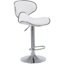 CLP Barhocker Las Vegas V2 chrom - Farbe: weiß, Gestellfarbe: chrom