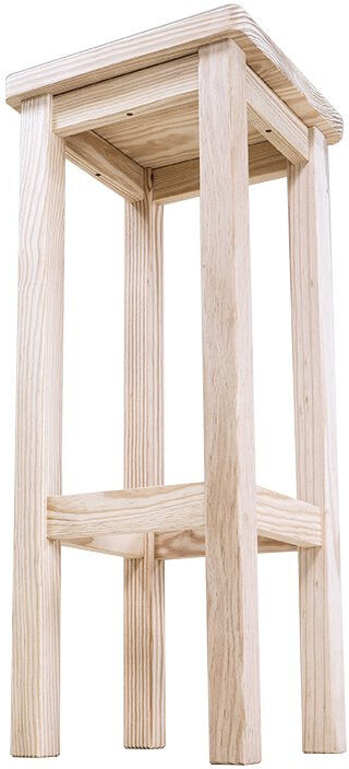 ABC MEUBLES Tabouret de bar en bois droit - Blanc