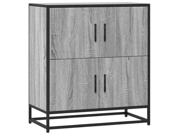 GFMGUEMV Sideboard Grau Sonoma 68x35x76 cm Holzwerkstoff mit Metallgestell Sideboard mit Metallgestell, Holzwerkstoff, Grau Sonoma, 68x35x76 cm, Stauraumschrank