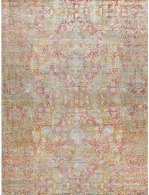 Exquisite Rugs Antolini handloomed Bamboo Silk Gray/Rust/Gold Area Rug