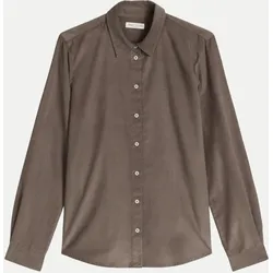 Bluse in samtiger Cord-Qualität Braun 38