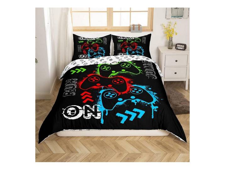LuxusKollektion Jugendbettwäsche Bettwäsche Set 135x200cm Gamer Controller