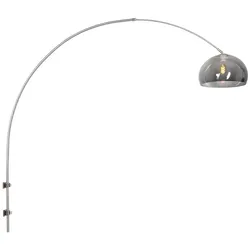 Wandleuchte Bogenleuchte Wandlampe Stahl gebürstet rauch schwenkbar E27 L 160 cm