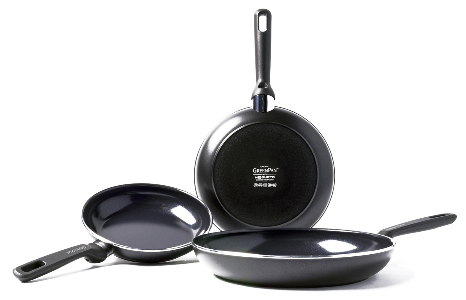 GreenPan Memphis koekenpannenset met gezonde keramische antiaanbaklaag, 20 cm, 24 cm en 28 cm