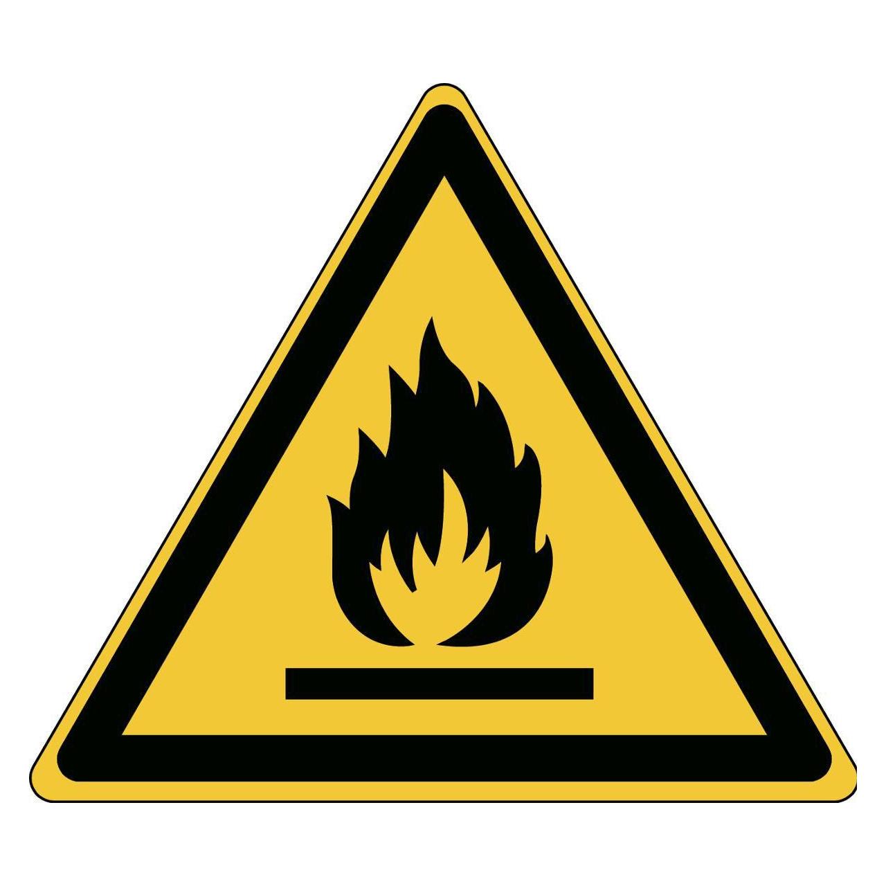 Brady ISO-Sicherheitsschild - Warnung vor feuergefährlichen Stoffen (PIC W021-TRI 100-PE-SHEET/3)