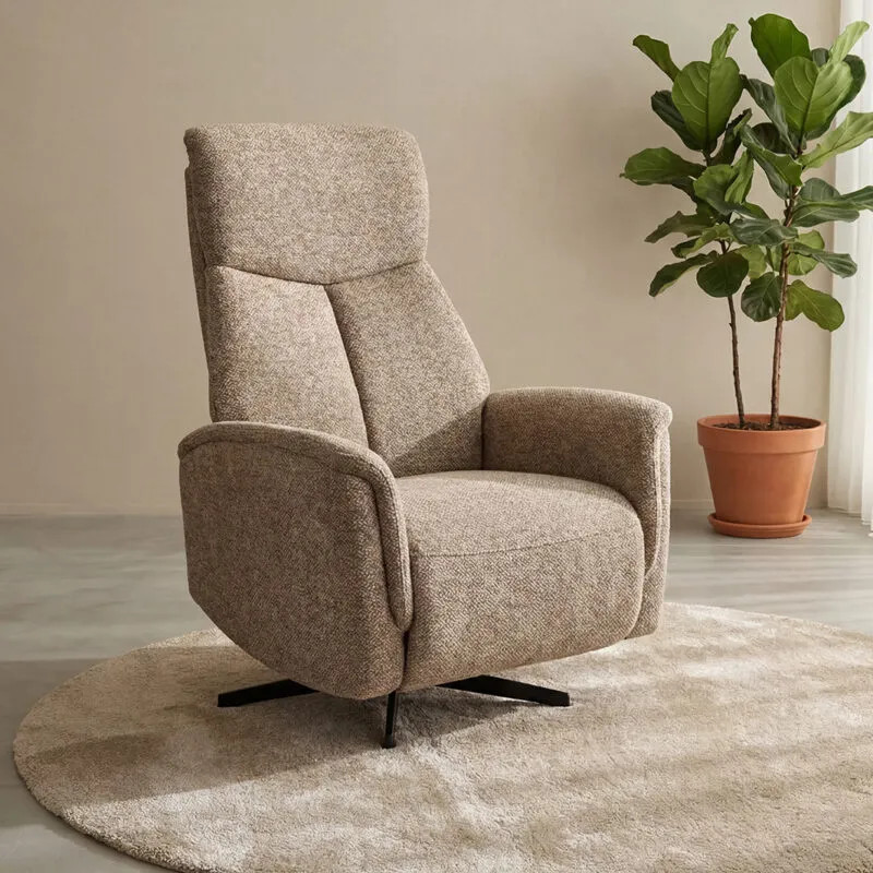 Label51 Fauteuil Helsinki Relax Fauteuil - Mushroom - Royal Boucle - Manueel Verstelbaar