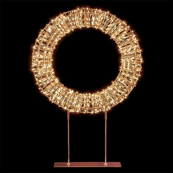 Premier Decorations Premier Twinkling Rose Gold Table Top Wreath