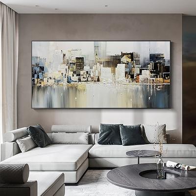 Ölgemälde handgemalte handgemalte Wandkunst abstrakte Architektur Stadtansicht Hauptdekoration Dekor gerollte Leinwand kein Rahmen ungedehnt