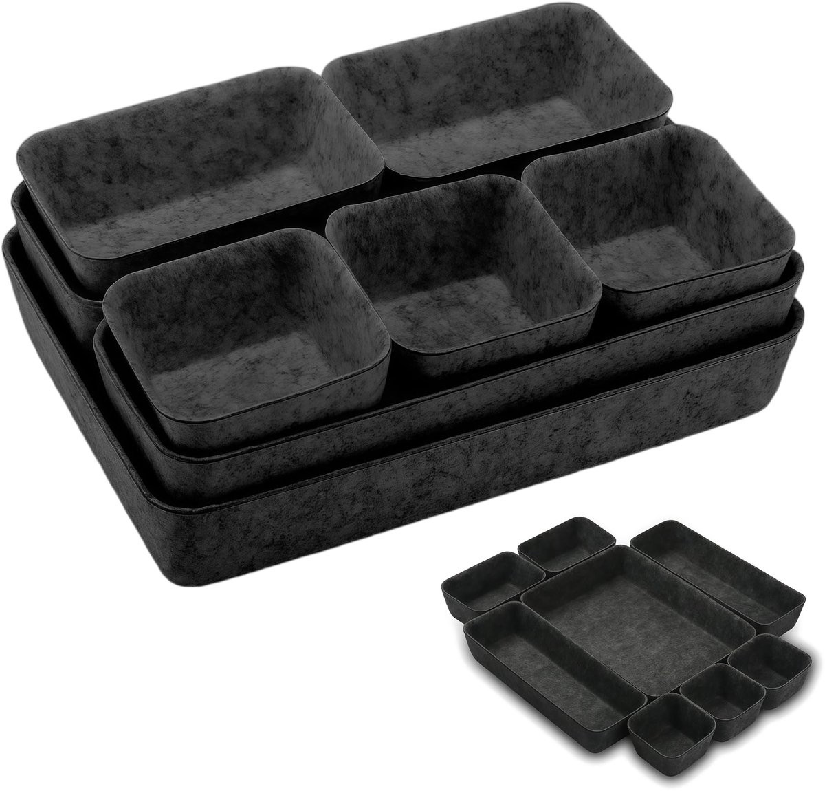 Dailygoods Ladeorganizer Vilt Set van 9 stuks voor thuis en kantoor
