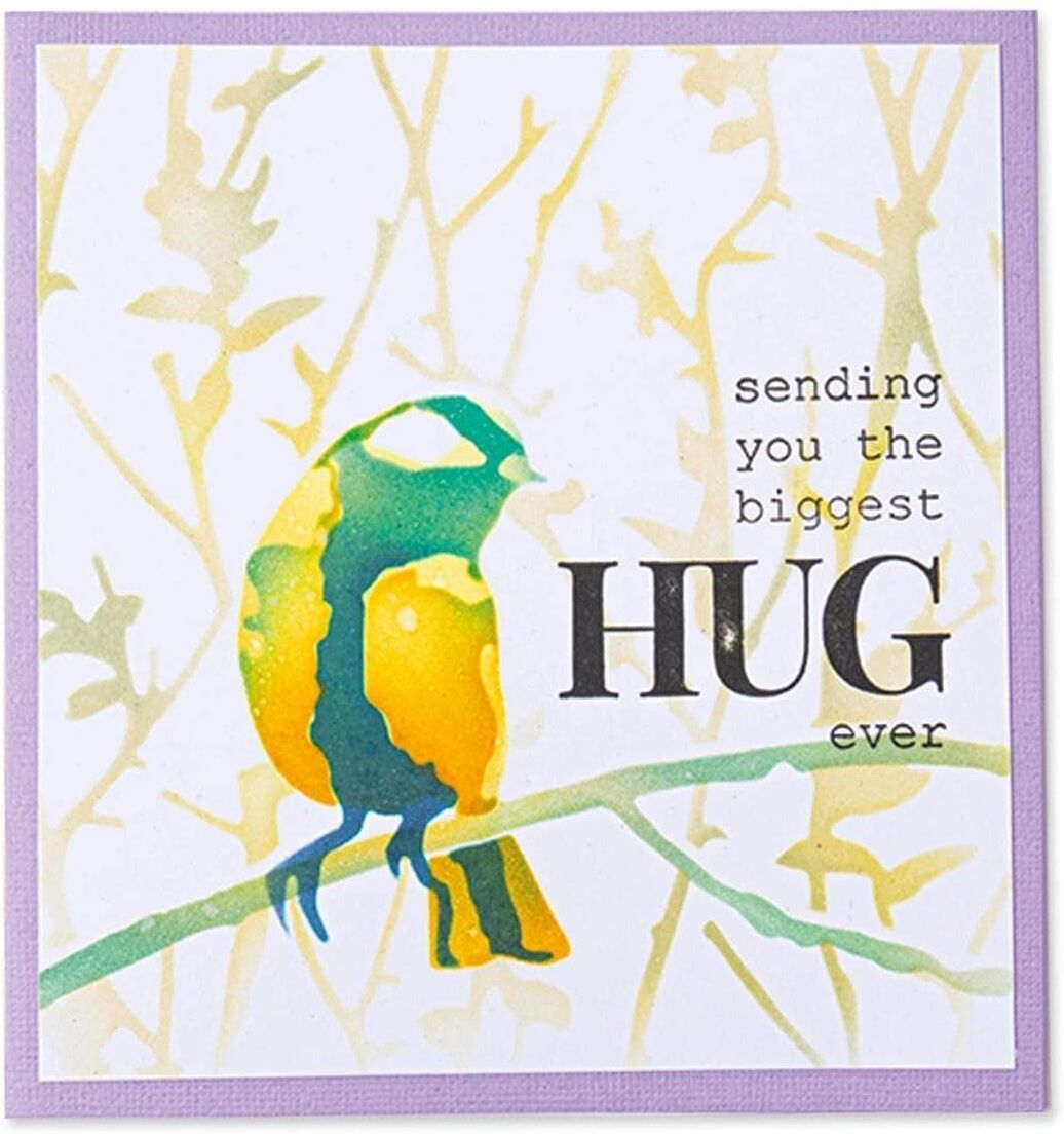 Kreativset SIZZIX "Vogel und Zweige 4er-Pack", bunt, B:15cm L:15cm, Kreativsets, Kreativset bunt Einheitsgröße