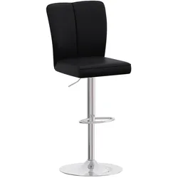 MODFU Barhocker 2er-Set aus Metall und PU-Leder in Schwarz-Silber, höhenverstellbar, 360° drehbar