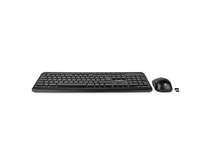 Nedis KBMCW100BKIT toetsenbord Inclusief muis RF Draadloos QWERTY Italiaans Zwart