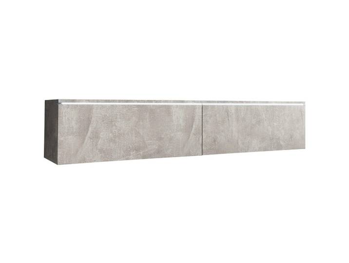 P & B Lowboard, Grau, Kunststoff, Betonoptik, 140x30x33 cm, Fsc, Made in EU, stehend, hängend, Beleuchtung, in verschiedenen Holzdekoren erhältlich, Wohnzimmer, TV Möbel, Lowboards, Lowboards stehend