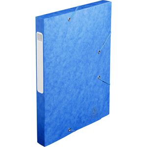 Exacompta Heftbox Cartobox, 18505H, aus Colorspan-Karton, A4, 2,5 cm Füllhöhe, blau, Verschluss seitlich mit Gummizug