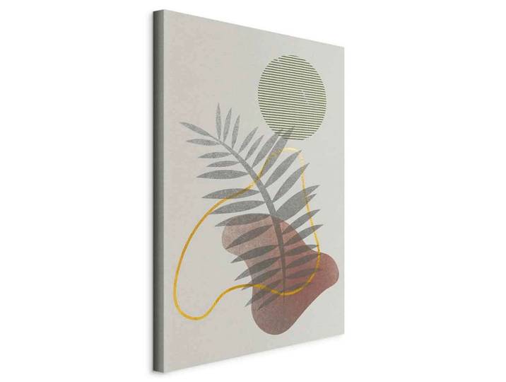 Leinwandbild shadow of palm tree Grau/Beige