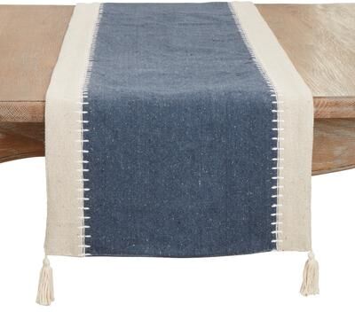 Saro Lifestyle Whipstitch Band Design Table Runner