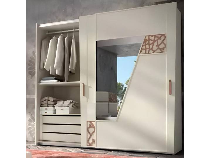 Xlmoebel Kleiderschrank Holzschrank für Schlafzimmer mit Regalböden und Schubladen (1-St., Kleiderschrank) Hergestellt in Italia