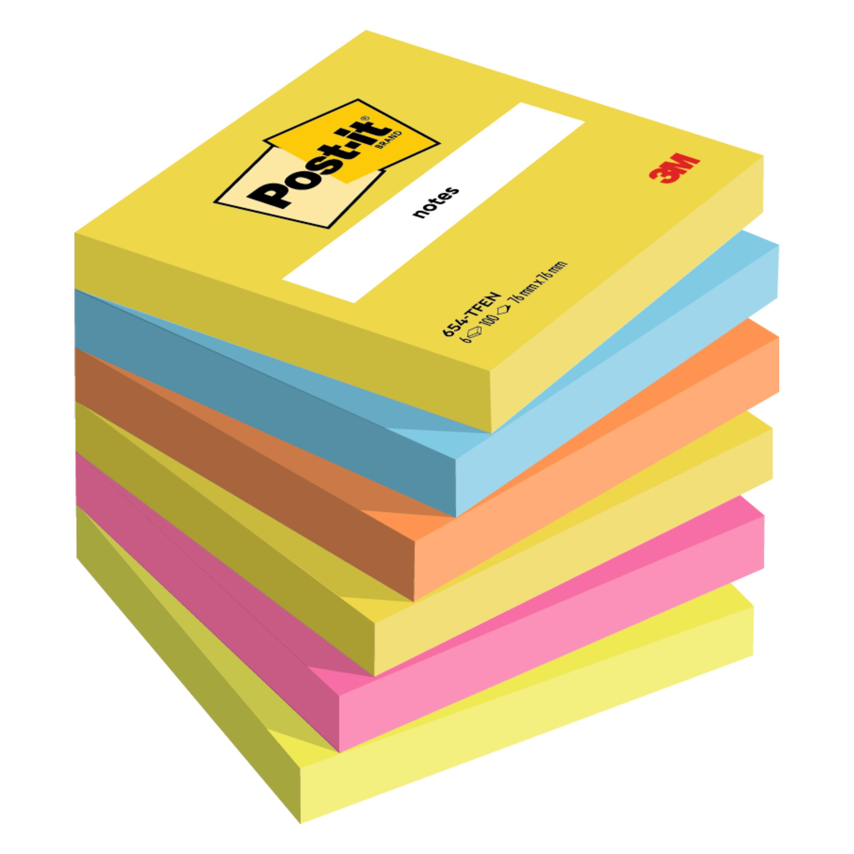 Post-it Energetic Colour Collection (76 x 76 mm) (654-TFEN)