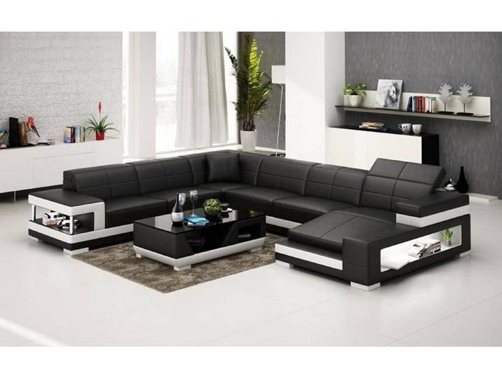 Xlmoebel Wohnlandschaft Ledersofa G8017 in modernem Design für elegantes Ambiente, Wohnlandschaft, Hergestellt in Europa