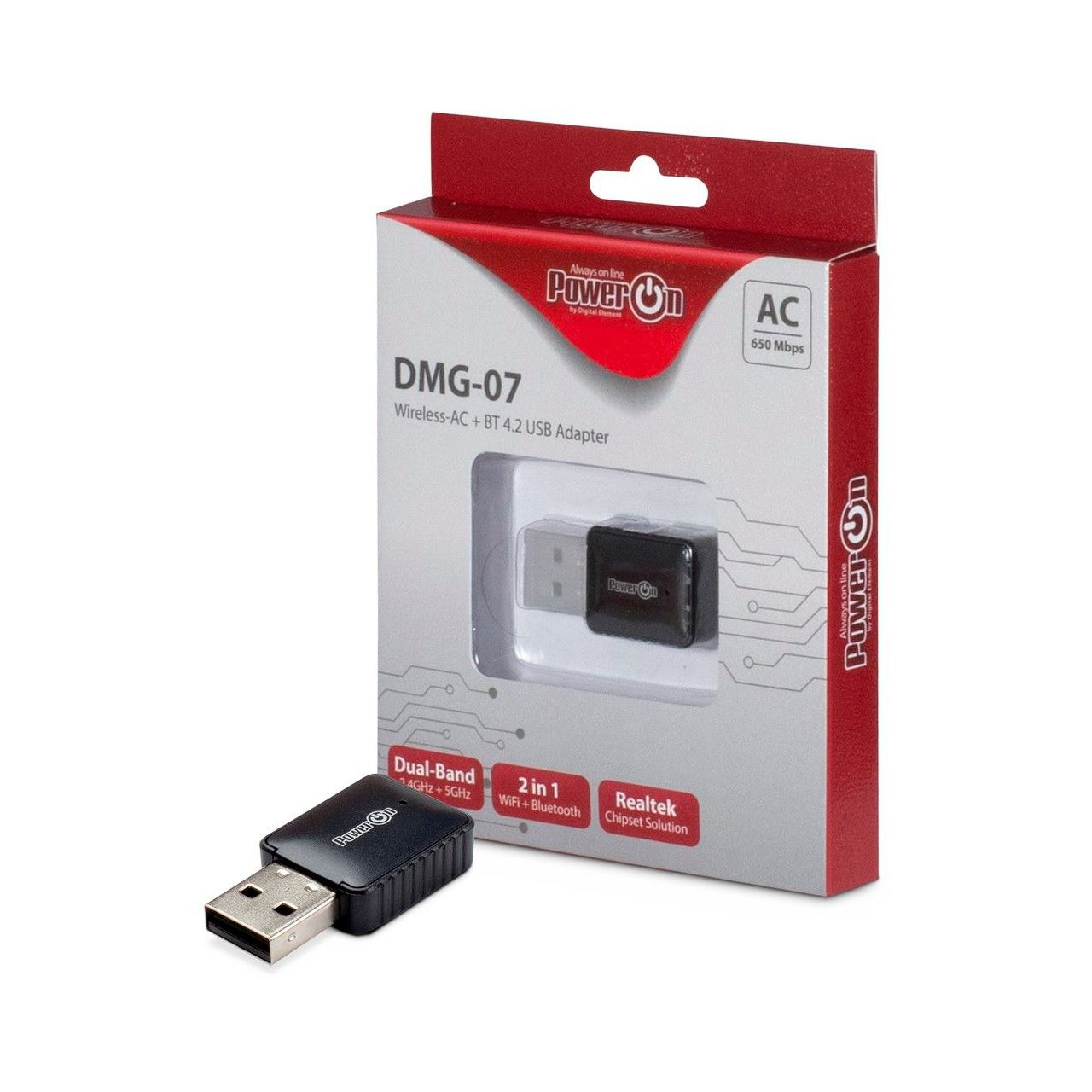 Inter-Tech "PowerOn" DMG-07 WiFi/Bluetooth Adap.